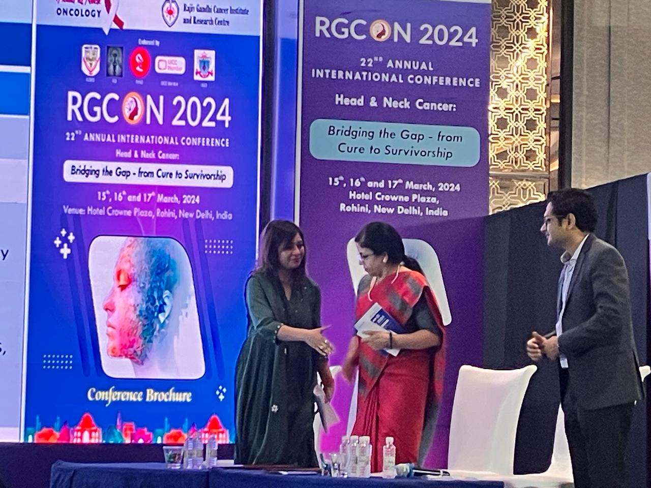 (L-R) Ms. Pratima Reddy, Country Speaker for Merck India & MD, Merck Specialties Pvt Ltd, along with Dr. Pinky Yadav, Medical Superintendent, Rajiv Gandhi Cancer Institute and Research Centre (RGCIRC) at the MoU