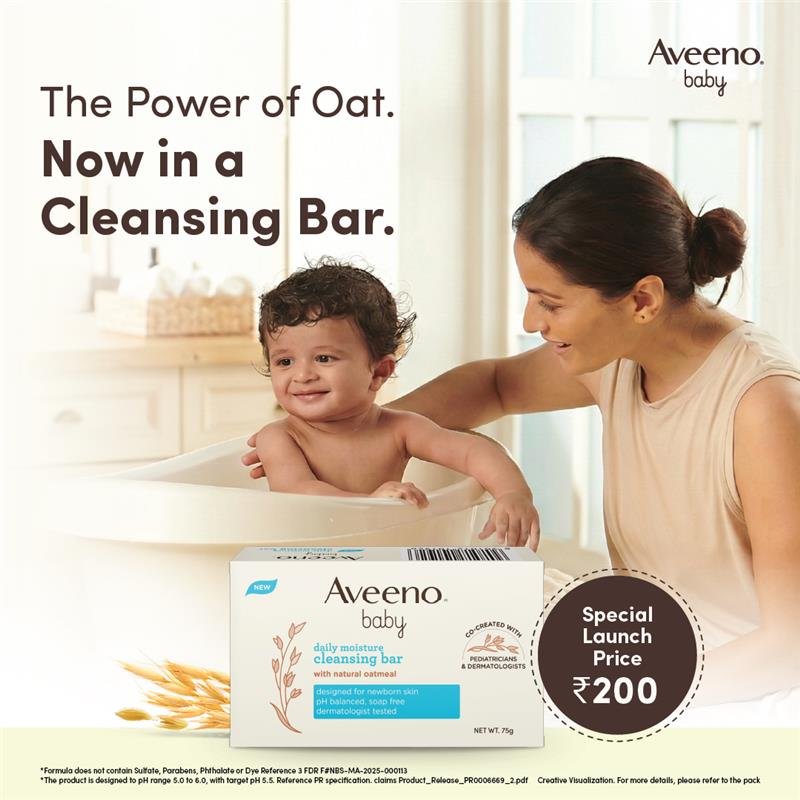 Aveeno Baby Strengthens Its Sensitive Skin Portfolio; Launches Daily Moisture Cleansing Bar in India with the Power of Oat

